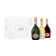RUINART Coffret 3 bouteilles, Cuvée “R” de Ruinart, Blanc De Blancs, Brut Rosé