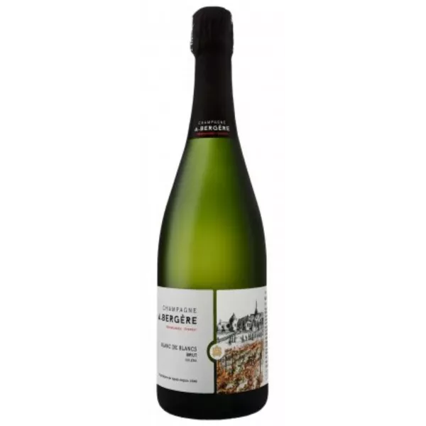 Bouteille de Champagne A. Bergère Soléra Blanc de Blancs Brut, vue de face
