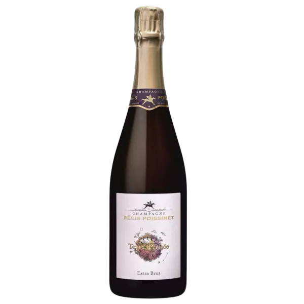 Bouteille de Champagne Poissinet Cuvée Terre d’Irizée Extra-Brut, vue de face
