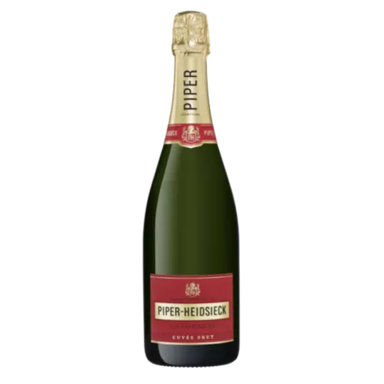 Bouteille élégante de Champagne Piper-Heidsieck Brut, une expérience sensorielle raffinée.