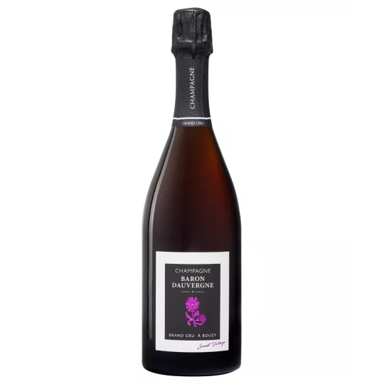 Bouteille de champagne BARON DAUVERGNE Sweet Vintage Rosé dans un seau à glace, prête à être dégustée.