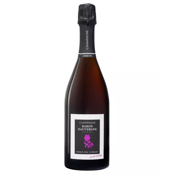 Bouteille de champagne BARON DAUVERGNE Sweet Vintage Rosé dans un seau à glace, prête à être dégustée.