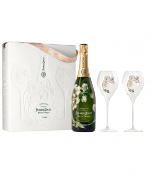 Coffret champagne PERRIER-JOUËT Belle Epoque 2013 avec 2 flûtes
