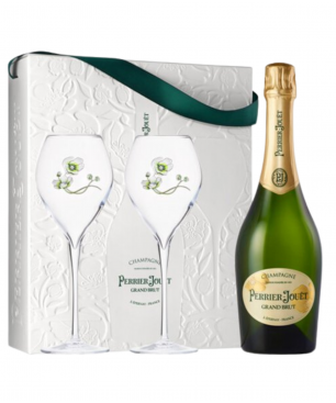 Coffret champagne PERRIER-JOUËT Grand Brut avec 2 flûtes