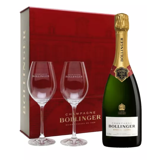 Coffret champagne BOLLINGER Spécial Cuvée avec 2 flûtes