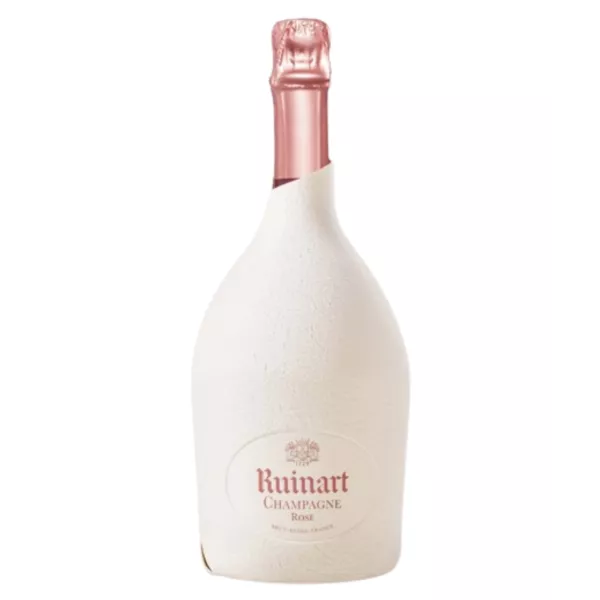 Bouteille Magnum Champagne Ruinart Rosé 150cl sans étui sur fond blanc