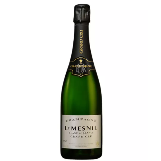 Magnum de Champagne Le Mesnil Brut Blanc de Blancs Grand Cru, bouteille verte, vue de face