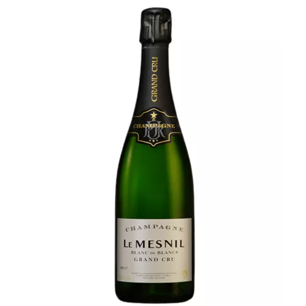 Magnum de Champagne Le Mesnil Brut Blanc de Blancs Grand Cru, bouteille verte, vue de face