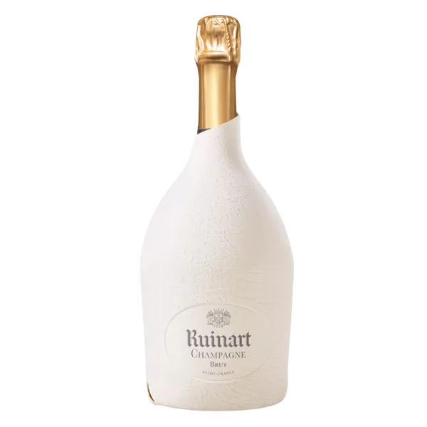 Bouteille de Champagne R de Ruinart avec étui Seconde Peau recyclable