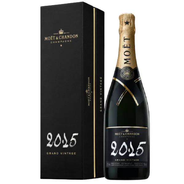 Champagne Moët & Chandon Grand Vintage 2015 avec étui - bouteille élégante