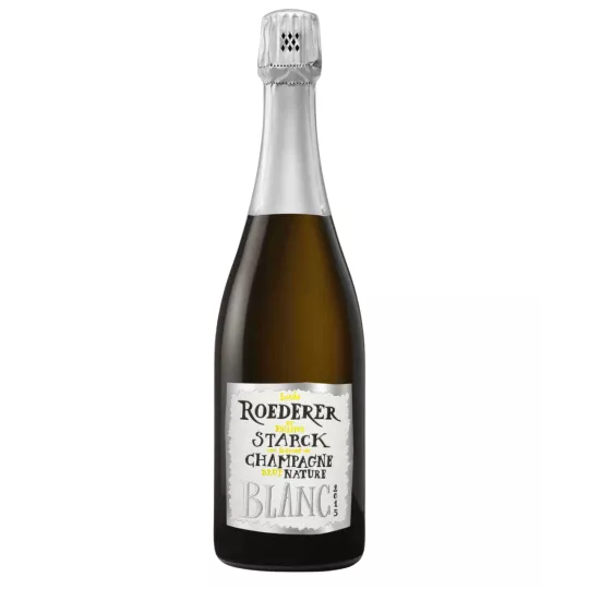 Bouteille de Champagne Louis Roederer Brut Nature 2015, étiquette blanche, vue de face