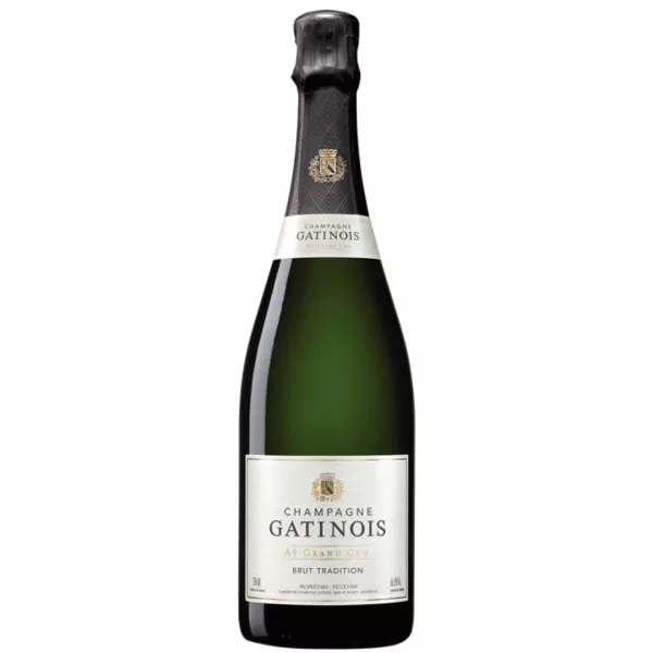 Bouteille de Champagne GATINOIS Brut Nature - Étiquette élégante et naturelle.