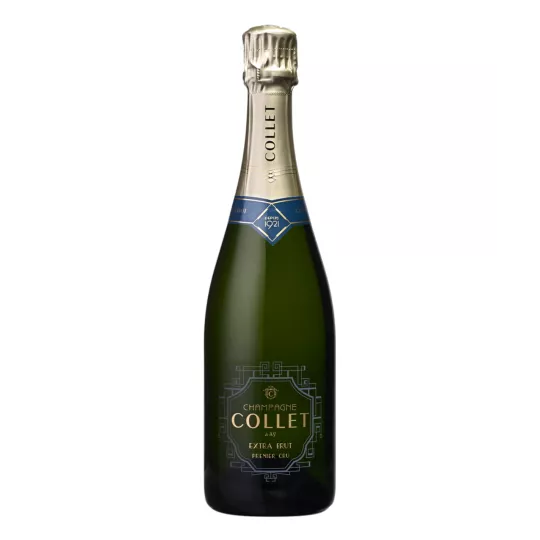 Bouteille de Champagne Collet Extra Brut Premier Cru, vue de face