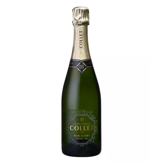 Bouteille élégante de Champagne Premier Cru COLLET Blanc de Noirs
