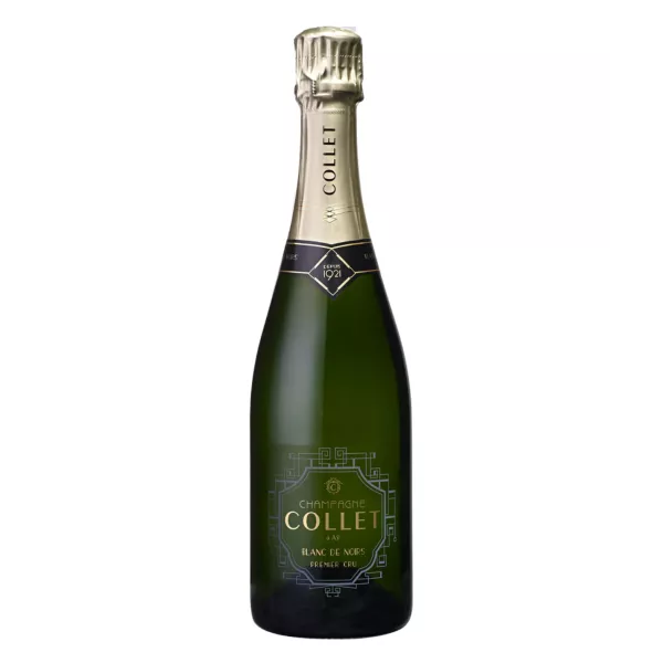 Bouteille élégante de Champagne Premier Cru COLLET Blanc de Noirs