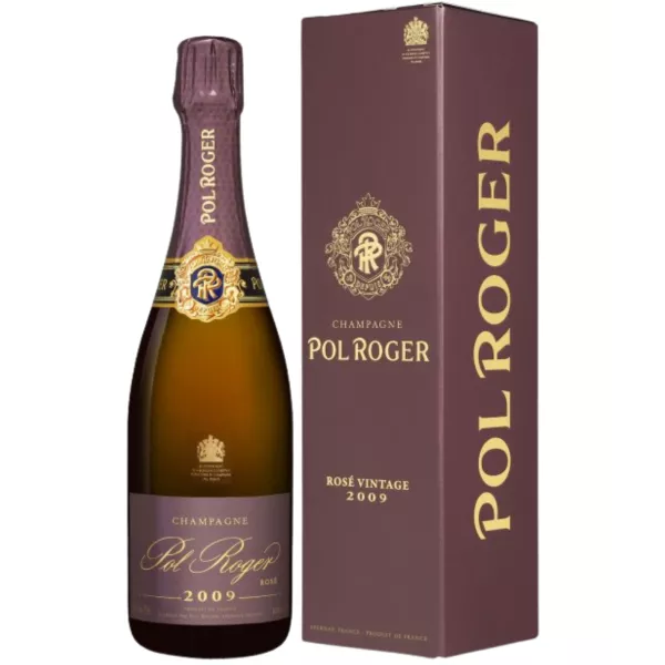 Champagne Pol Roger Rosé 2009 : millésime élégant aux notes de fruits rouges et brioche. Disponible en stock.