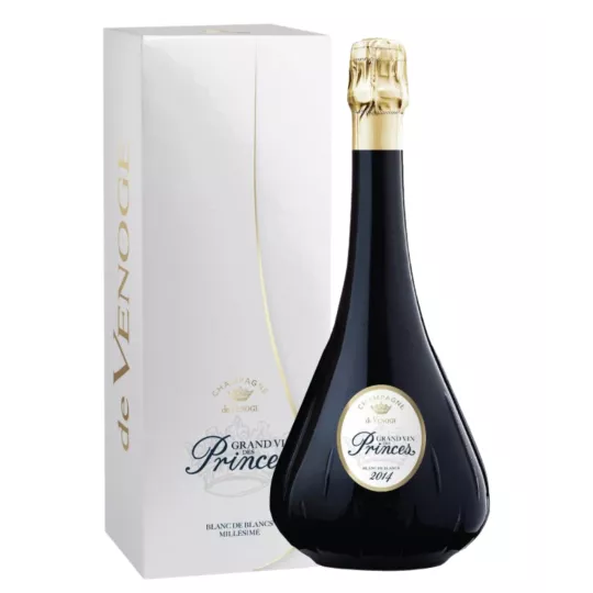 Bouteille de Champagne De Venoge Grand Vin des Princes Blanc de Blancs 2014, vue de face