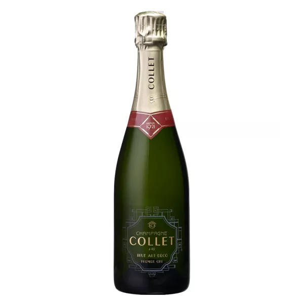 Bouteille de Magnum Champagne Collet Brut Art Déco 1er Cru, vue de face