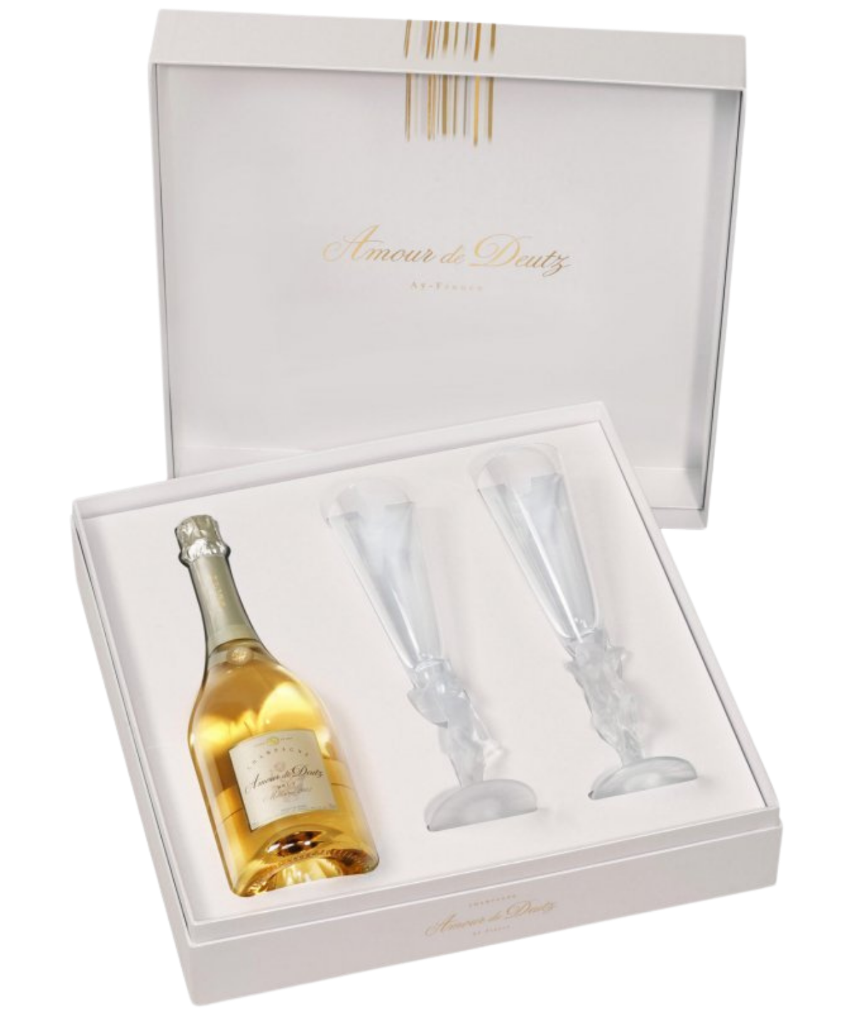 Champaggne DEUTZ coffret Amour de Deutz 2013 avec 2 flûtes