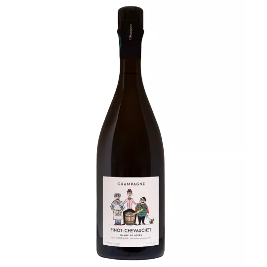 Bouteille de Champagne Pinot Chevauchet Blanc de Noirs Extra-Brut, vue de face
