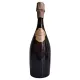 Bouteille de Champagne Gosset Célébris 2007 Extra-Brut, vue de face, étiquette dorée sur fond noir