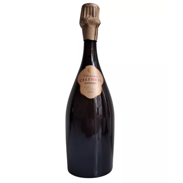 Champagne Gosset Célébris Millésime 2004 Extra-Brut, bouteille élégante vue de face