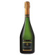 Bouteille de Champagne Haton Cuvée Héritage, vue de face, étiquette noire et dorée
