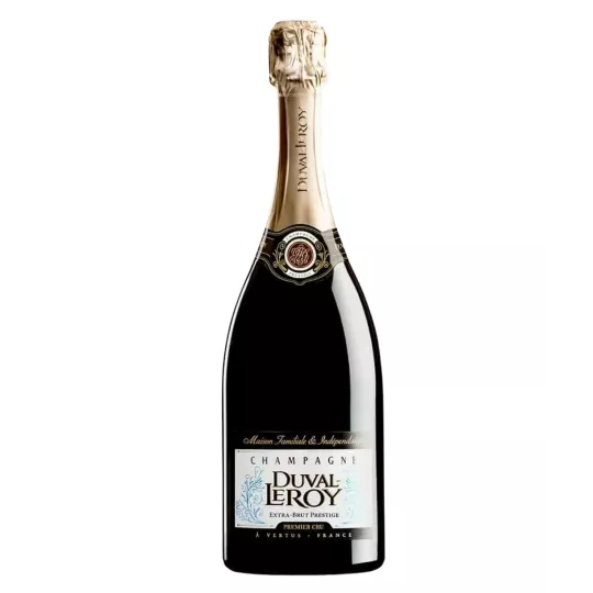 Bouteille de Champagne Duval-Leroy Extra-Brut Prestige Premier Cru, vue de face