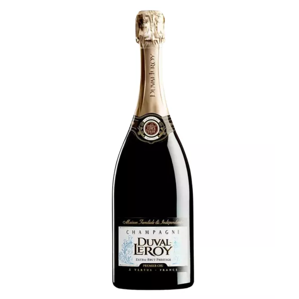 Bouteille de Champagne Duval-Leroy Extra-Brut Prestige Premier Cru, vue de face