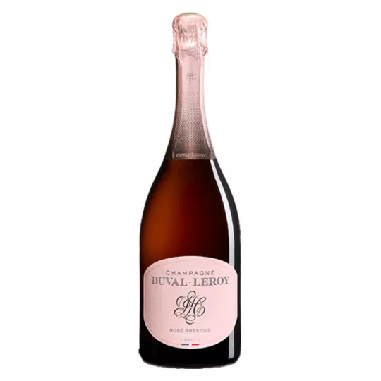 Bouteille de Champagne Duval-Leroy Brut Rosé Prestige Premier Cru, vue de face