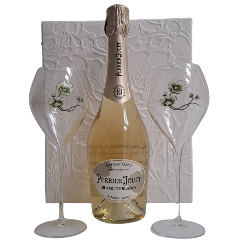 PERRIER-JOUËT coffret Blanc De Blancs avec 2 flûtes