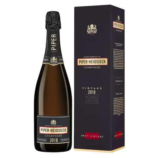 Bouteille de Champagne Piper-Heidsieck Millésime 2018, vue de face
