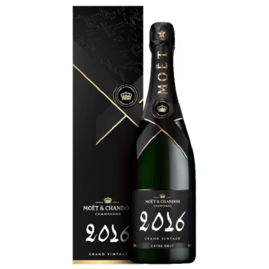 Bouteille de Champagne Moët & Chandon Grand Vintage 2016, vue de face