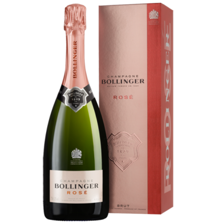 Bouteille de Champagne Bollinger Cuvée Rosé avec étui