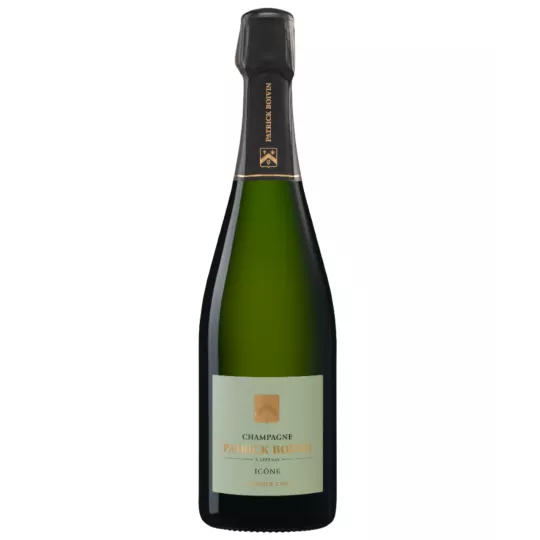 Bouteille de Champagne Patrick Boivin Icône 1er Cru, étiquette dorée, vue de face