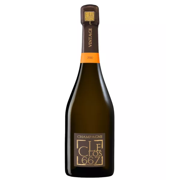 Bouteille de Champagne Patrick Boivin Le Clos 667 Millésimé 2011, vue de face, étiquette noire et dorée