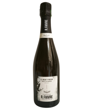 Bouteille de Champagne R. Faivre Le Mont Pinson – Pinot Meunier, robe rosée, cuvée extra‑brut.