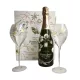 Coffret champagne Perrier-Jouët Belle Époque 2016 avec 2 flûtes élégantes – flacon et verres Art Nouveau