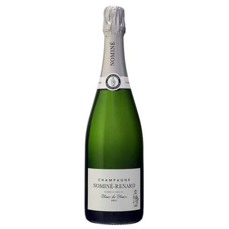 Bouteille de Champagne Nominé-Renard Blanc de Blancs 100 % Chardonnay – cuvée élevée sur lies, robe dorée et bulles fines