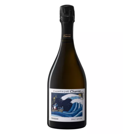 Bouteille de Champagne Chavost Paradoxe Brut Nature sans sulfites – assemblage Chardonnay et Meunier