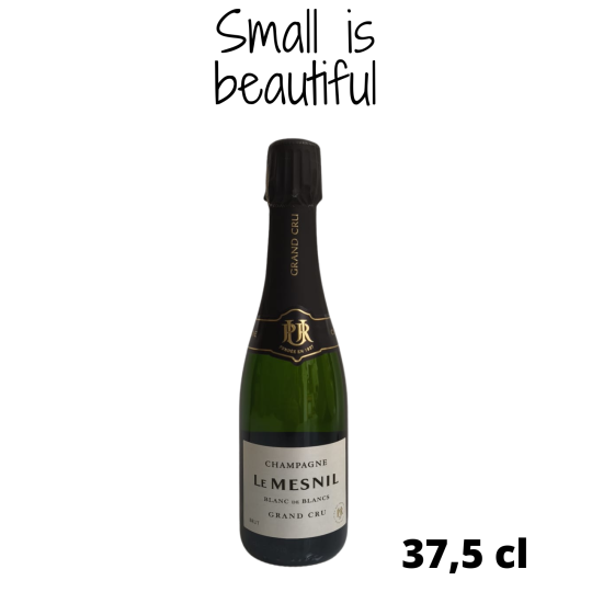 Demi-bouteille de Champagne Le Mesnil Brut Blanc de Blancs Grand Cru 375 ml – 100 % Chardonnay de la Côte des Blancs.