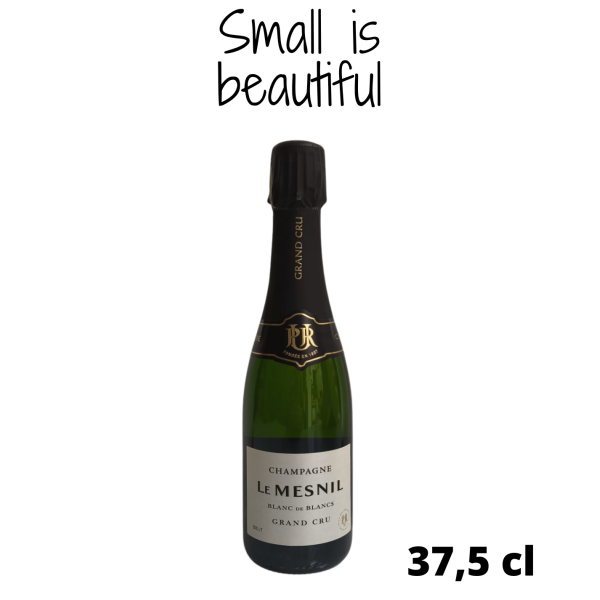 Demi-bouteille de Champagne Le Mesnil Brut Blanc de Blancs Grand Cru 375 ml – 100 % Chardonnay de la Côte des Blancs.
