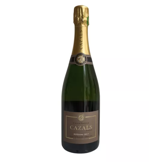 Bouteille de Champagne Cazals Millésime 2017 Blanc de Blancs Grand Cru, 100% Chardonnay issu du Clos Cazals à Oger.