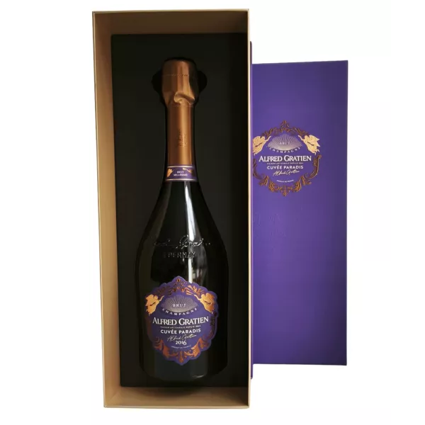 Étiquette du Champagne Alfred Gratien Cuvée Paradis 2016 Brut, millésime de prestige