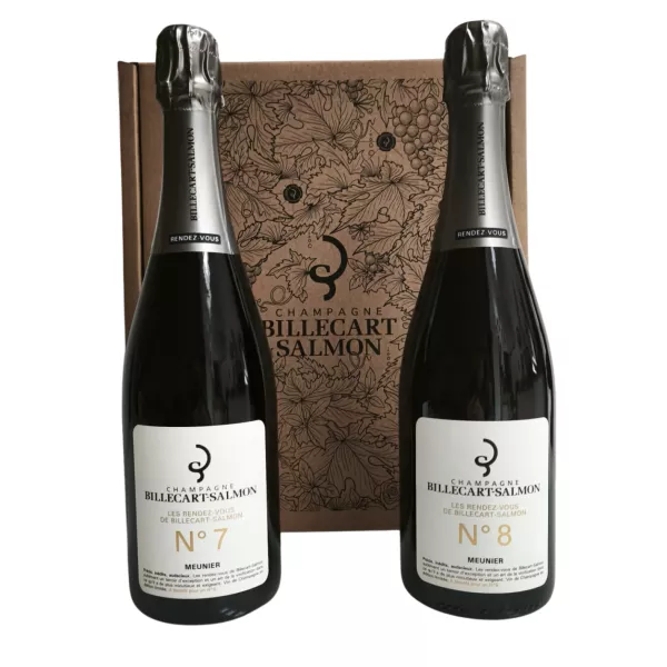 Coffret Champagne Billecart-Salmon Les Rendez-vous N°7 et N°8 – deux bouteilles de champagne Meunier en coffret