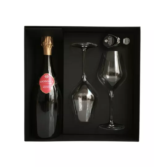 GOSSET Grande Réserve Brut avec 2 flûtes en coffret