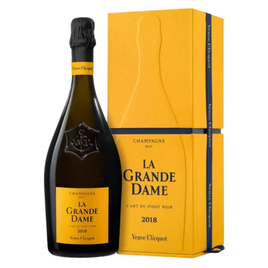 Champagne Veuve Clicquot La Grande Dame 2018 bouteille et coffret cuvée de prestige