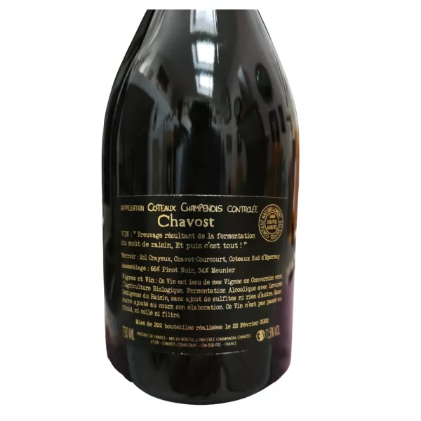 vin rouge Champagne Coteaux Champenois Pinot Noir Meunier terroir argilo calcaire bouteille