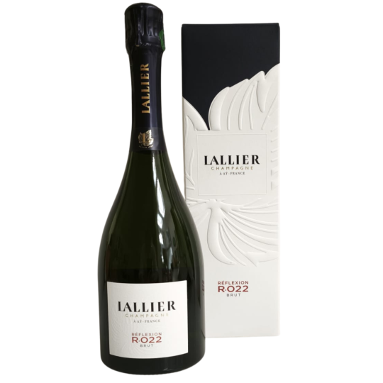 Bouteille de Champagne Lallier Réflexion R022, assemblage multi-millésimé base 2022.