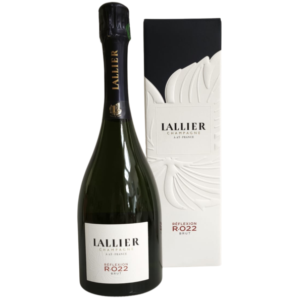 Bouteille de Champagne Lallier Réflexion R022, assemblage multi-millésimé base 2022.
